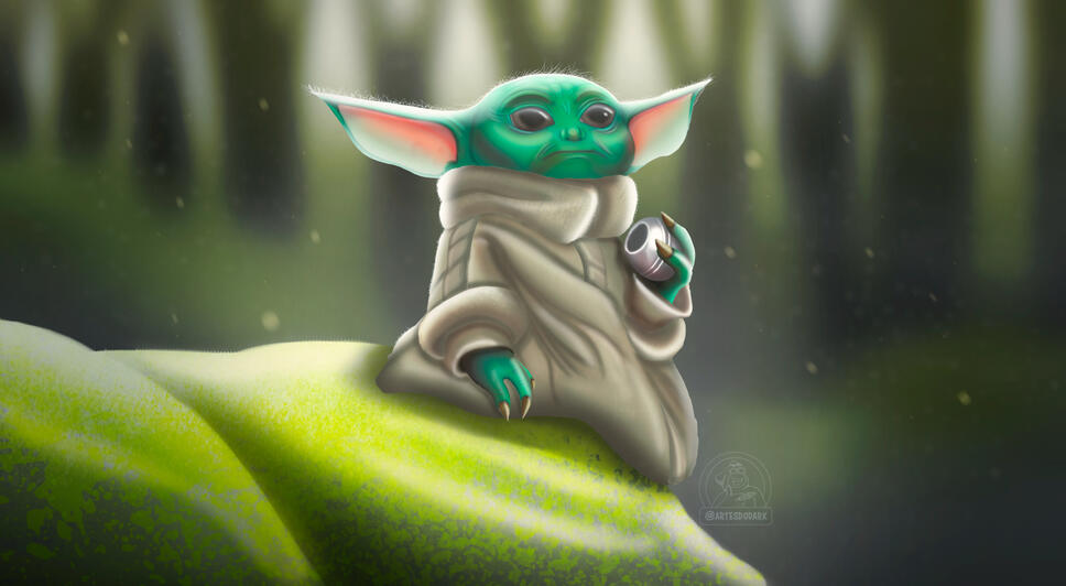 Pintura de Grogu